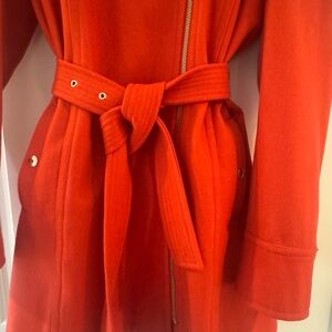 Michael Kors Bright Red Wool Coat